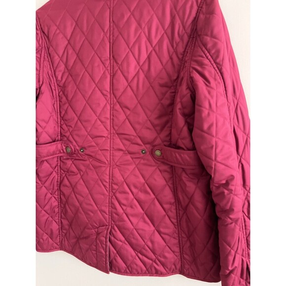 LL Bean Quilted Riding Jacket S Burgundy Preppy fisherman cabincore Chore Coat - Picture 13 of 16
